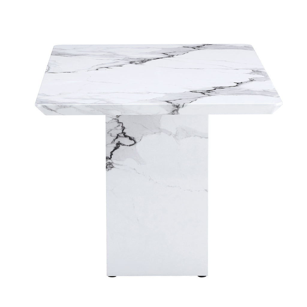 [variant:W3806S00015] White Marble-Look Dining Table image 21