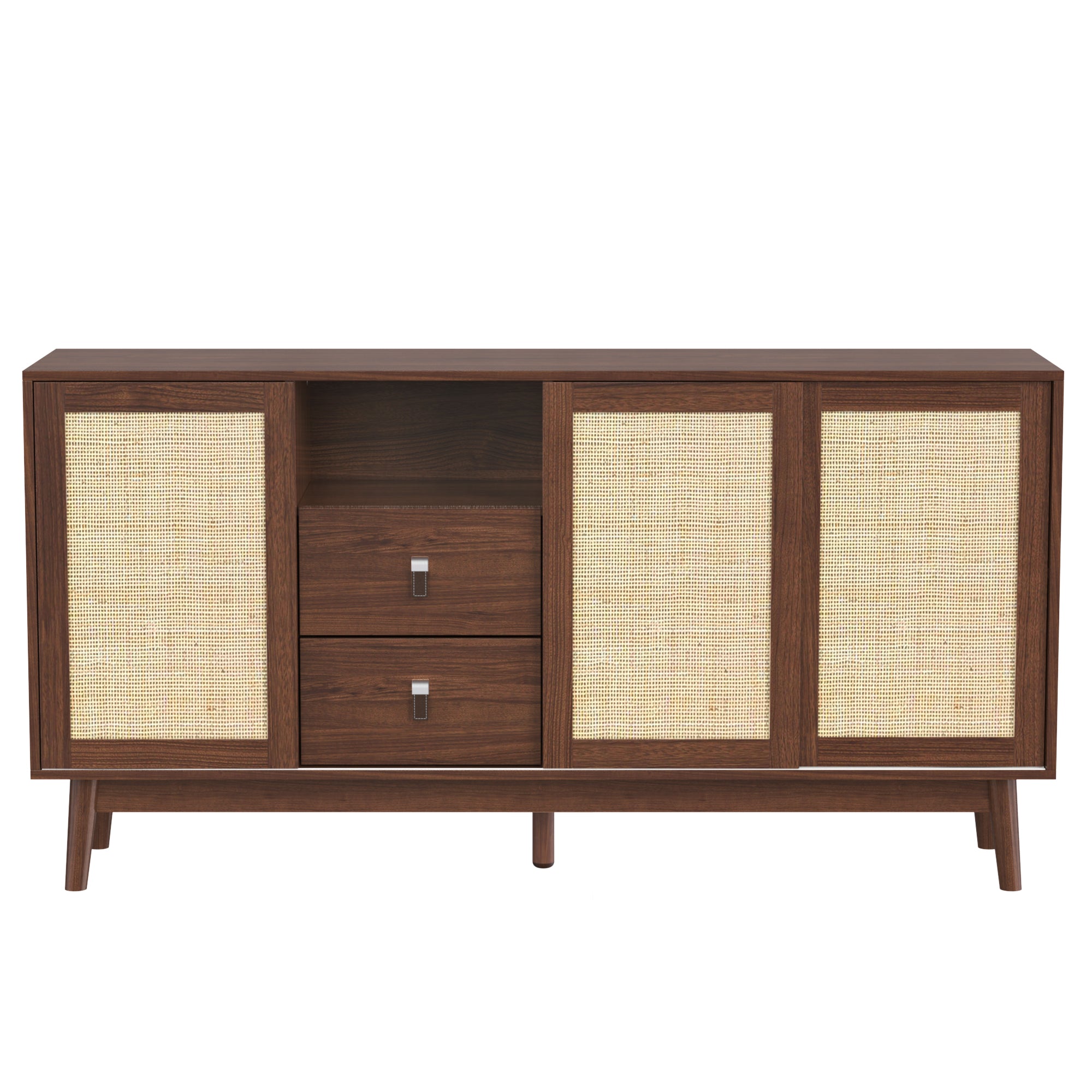 Rattan 3-Door Sideboard with 2 Drawers — [variant:GA0004N] Wood image 11