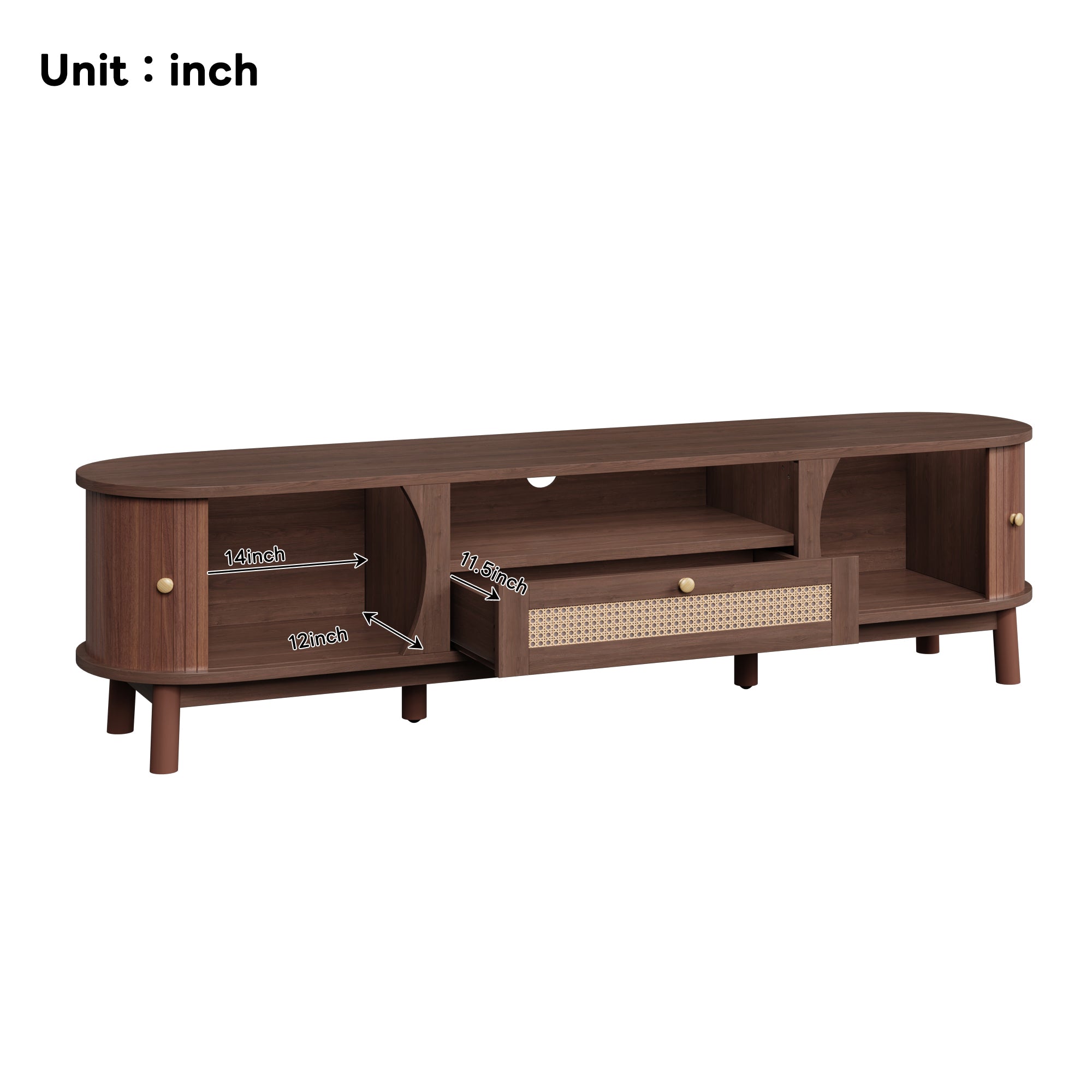 [variant:N875P278398N] Rattan TV Stand with Sliding Door – 65-Inch image 5