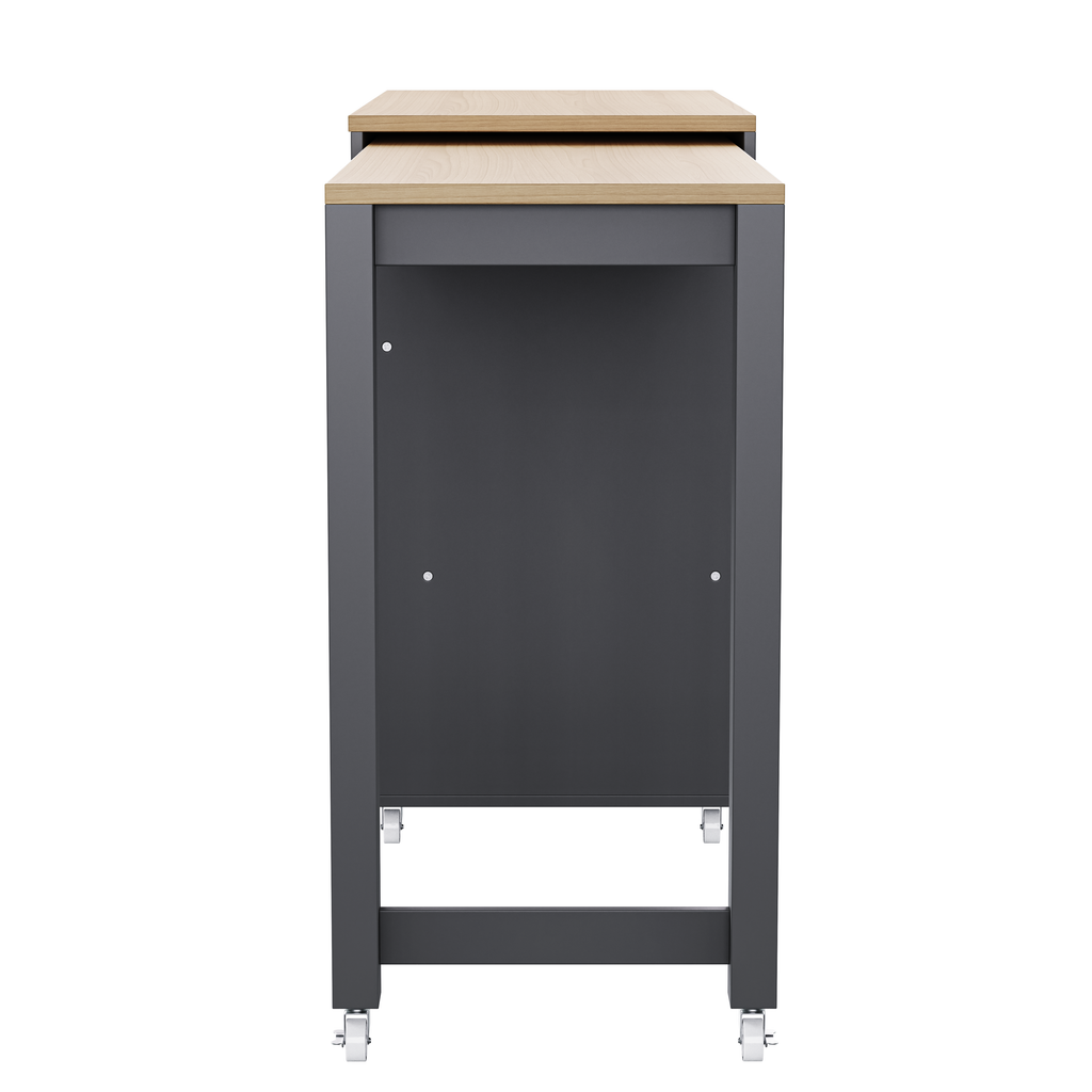 [variant:N853P386264G] Extendable Rolling Kitchen Island with Dining Table – Gray, 74.5-Inch image 39