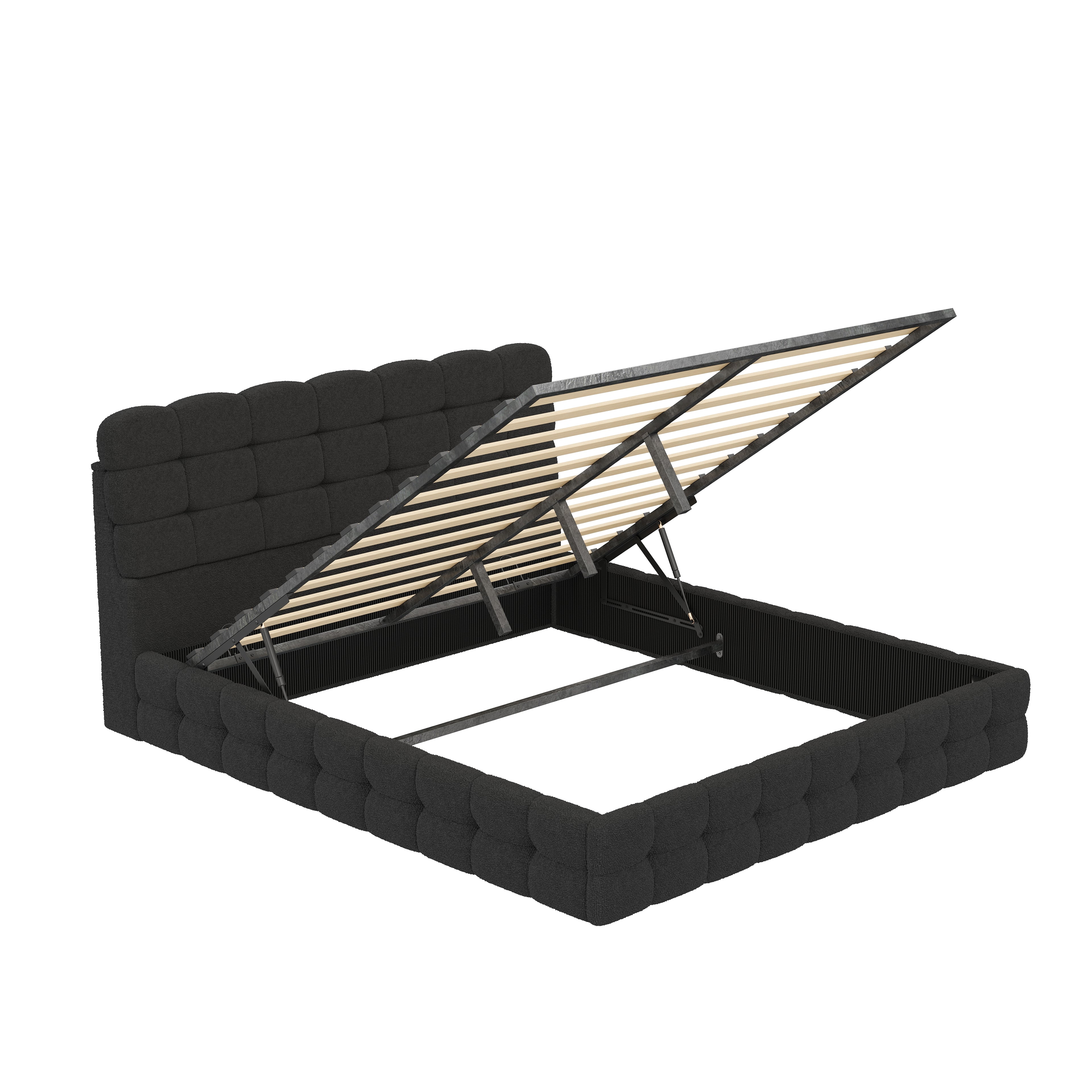 [variant:HS451572AAB] Queen Hydraulic Lift Storage Bed – Black image 12