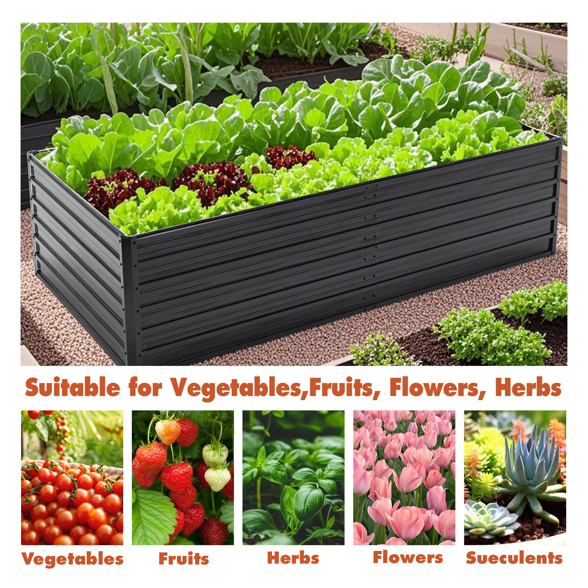 [variant:W3901P434788] Galvanized Steel Raised Garden Bed – 8 × 4 × 2 ft image 6
