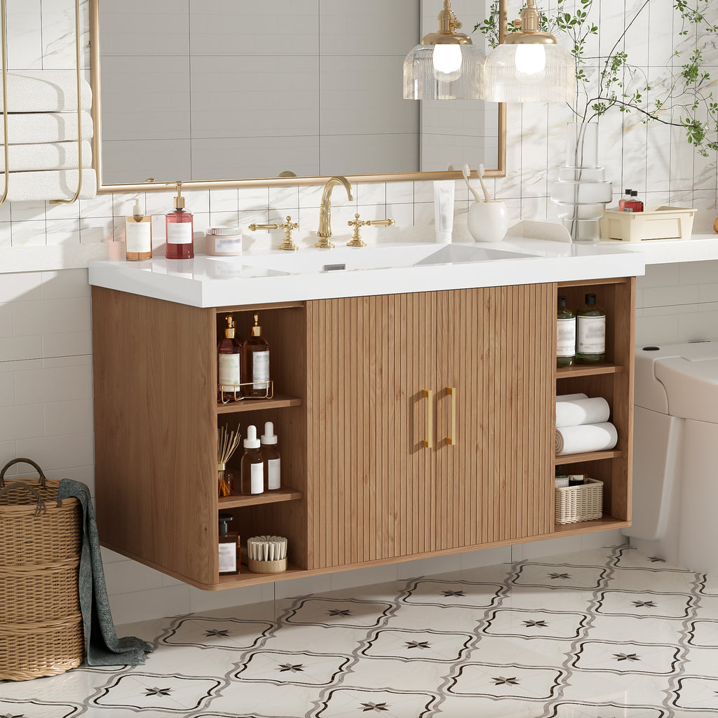 [variant:N729P000039N] Wall-Mounted Bathroom Vanity with SMC Sink – 42-Inch image 3