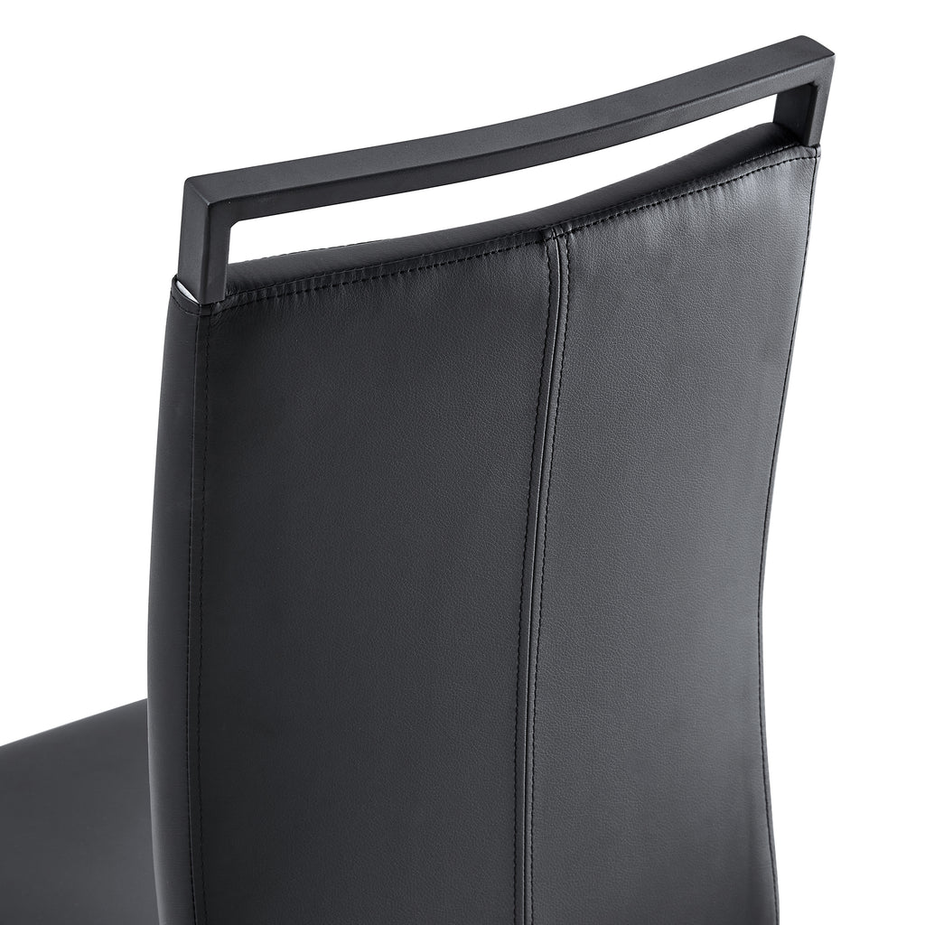 [variant:W3806P404689] Set of 2 Black PU Leather Dining Chairs image 17