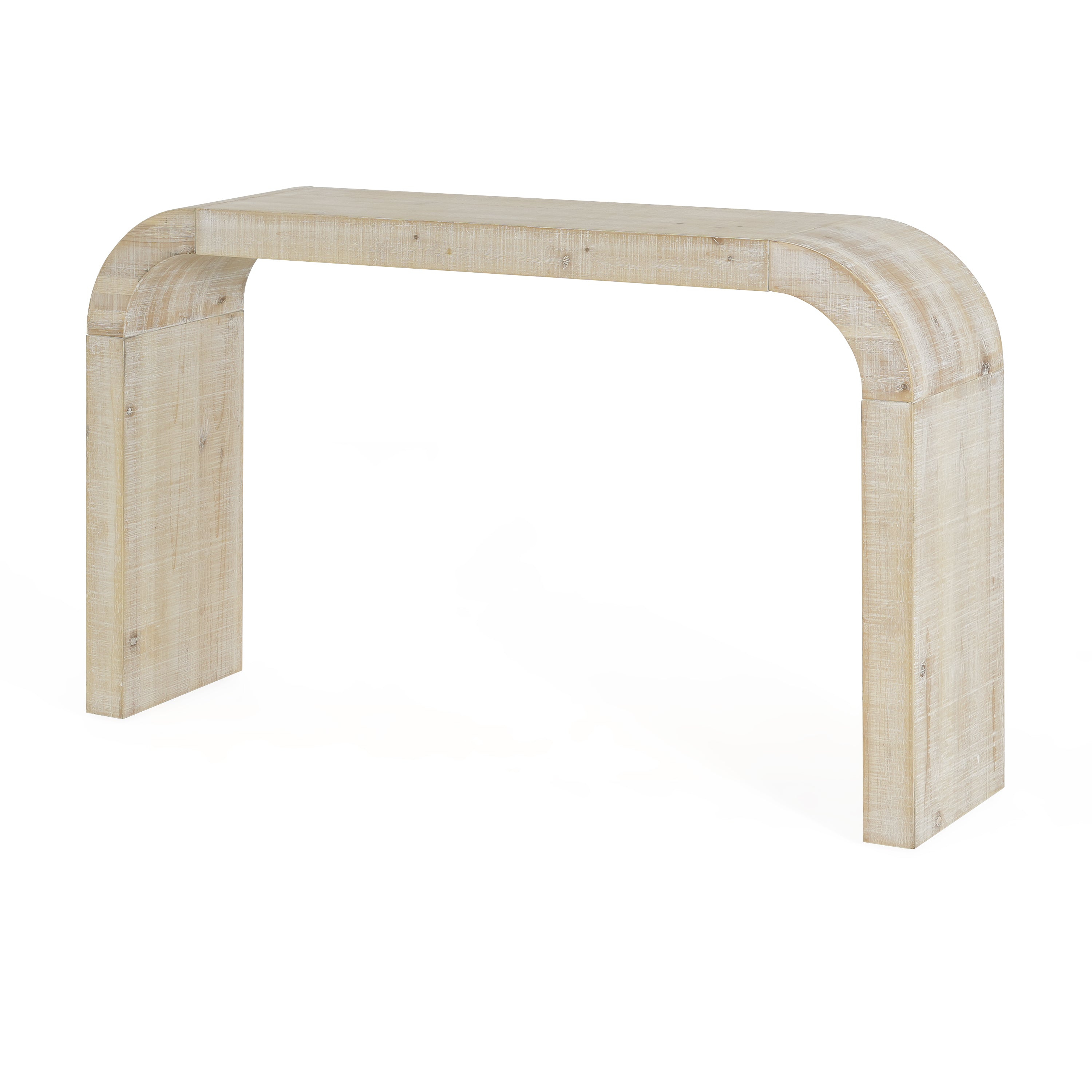 Curved-Edge Pine Veneer Console Table – 52-Inch — [variant:N851P415011N] Natural image 8