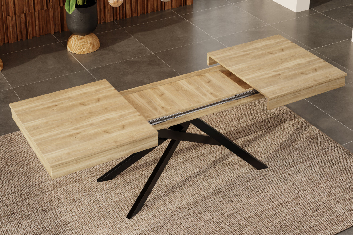 [variant:N859D000003E] Extendable Oak Dining Table – 55–71 Inch image 17