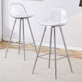 [variant:W3806P404769] Modern Upholstered Bar Chairs – White & Silver image 1