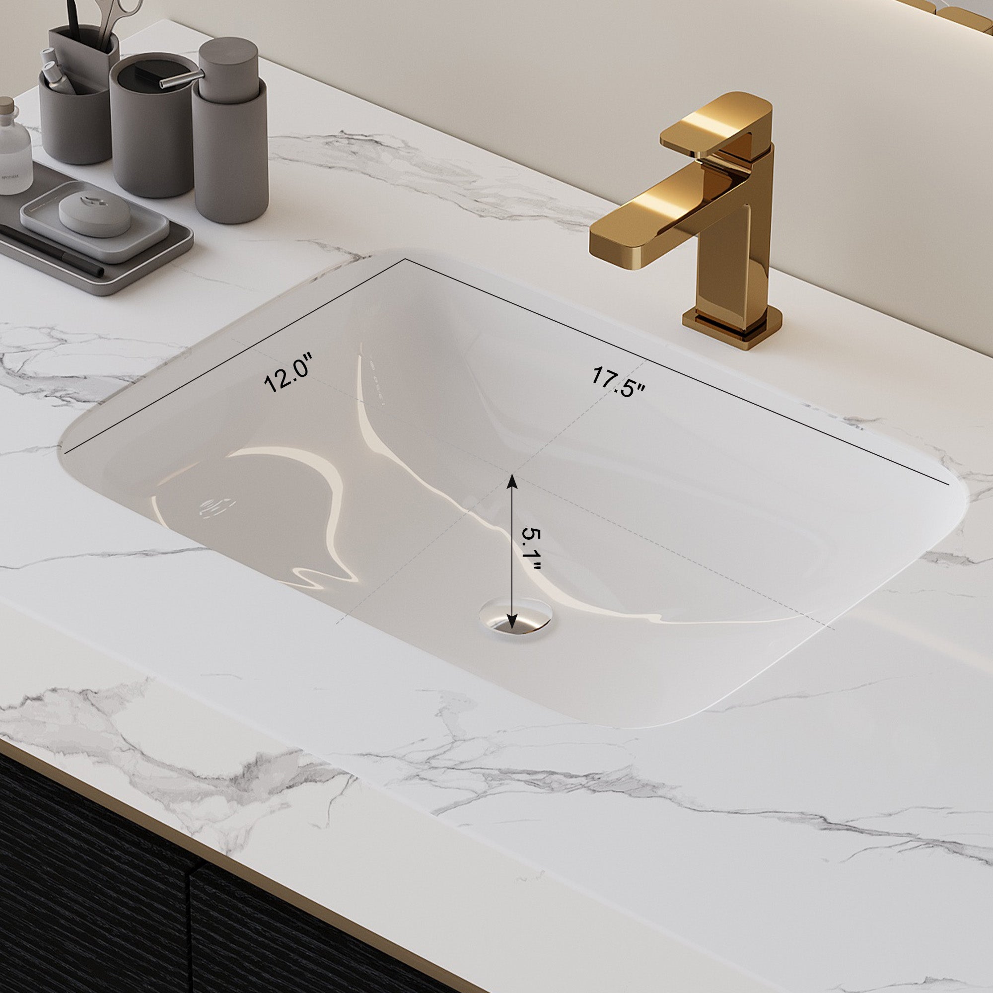 [variant:W5307S00006] Bathroom Vanity with Sintered Stone Top – 35.4-Inch image 10