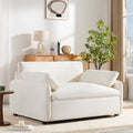 [variant:N851P417765A] Oversized Chenille Accent Chair with Pillows – White image 1