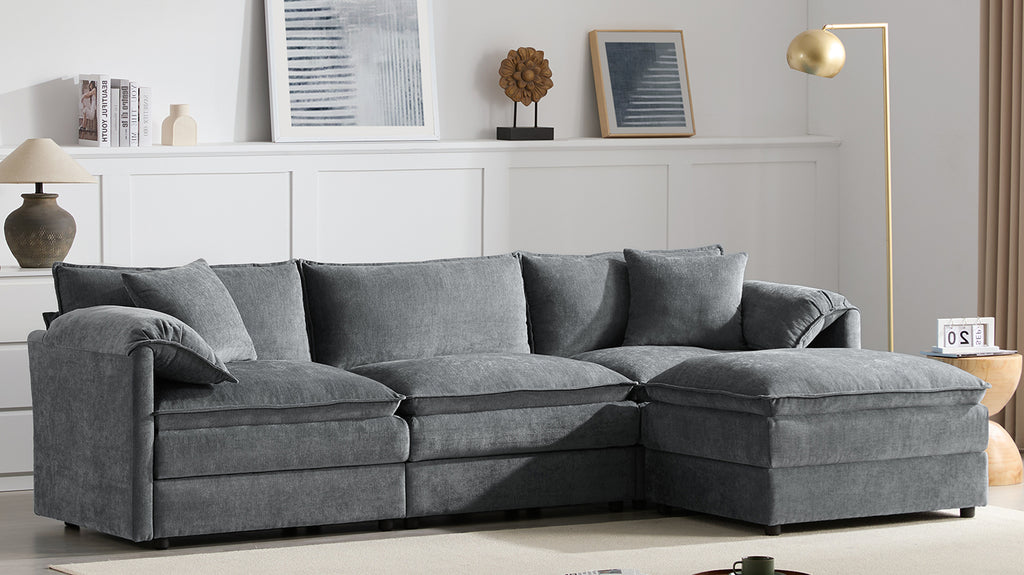 [variant:N851S8687B] 103-Inch Chenille L-Shaped Sectional Sofa with Ottoman image 14