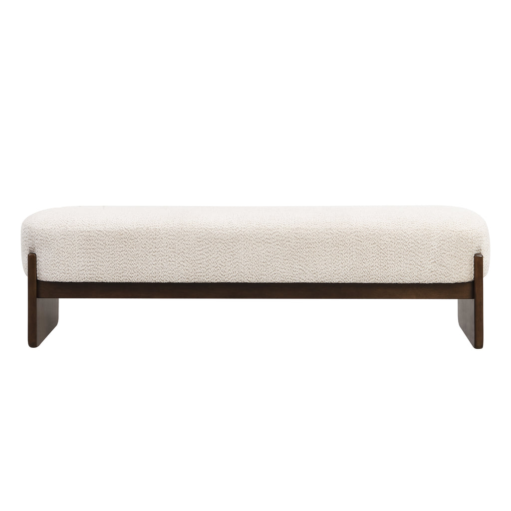 [variant:N891P440167D] Bouclé Bench Ottoman – Beige image 3