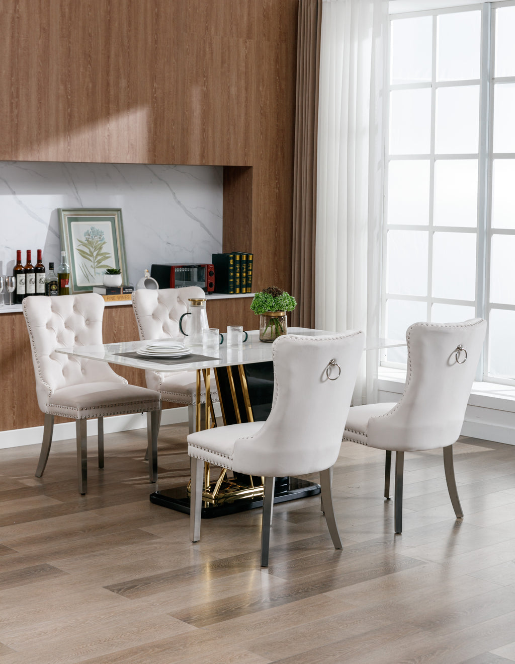 [variant:W5755P474574] Tufted Velvet Dining Chairs – Set of 2 image 19