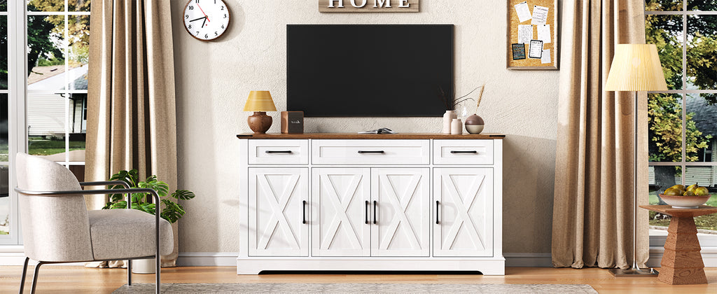 [variant:N853P444963W] 55-Inch Farmhouse Buffet Cabinet with Drawers image 15