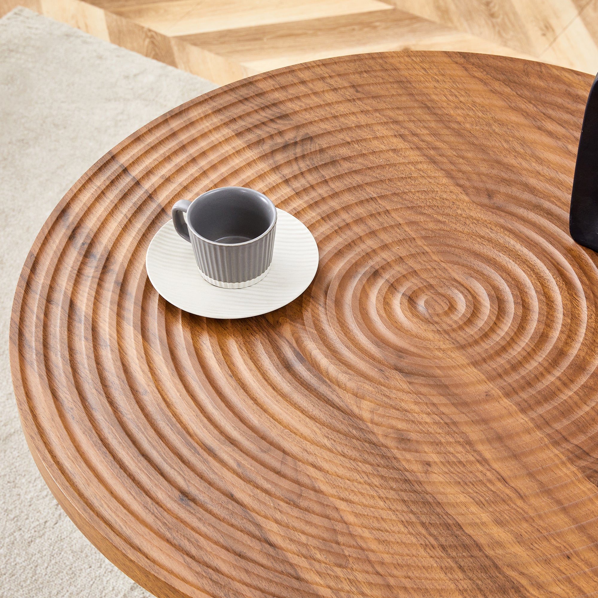 [variant:W3806P409447] Round Dark Wood-Grain Dining Table – 31.5-Inch image 14