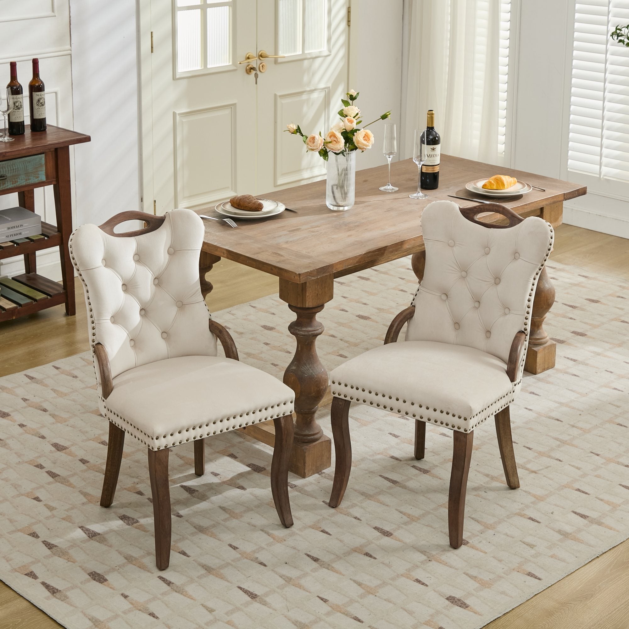 [variant:W5755P512977] Tufted Velvet Dining Armchairs – Set of 2 image 19