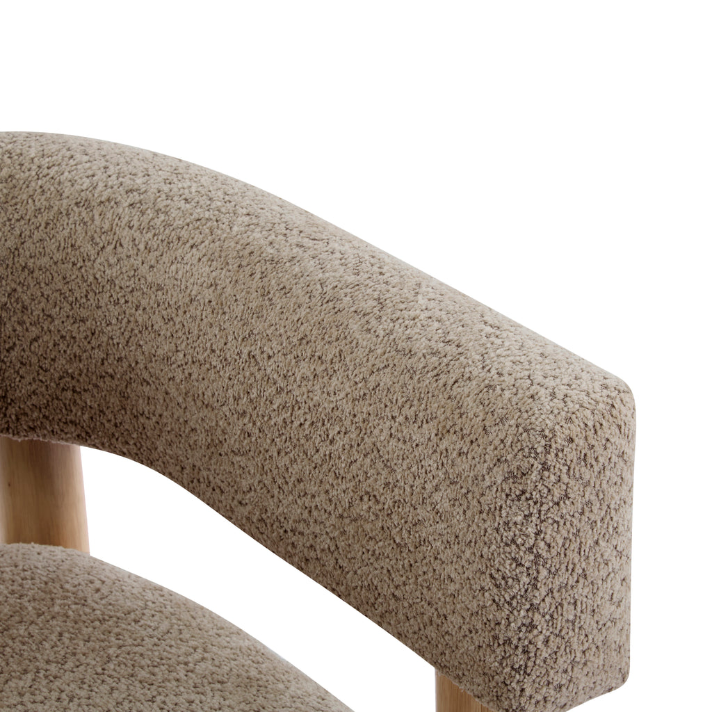[variant:N898P443472B] Bouclé Accent Armchair – Light Camel image 8