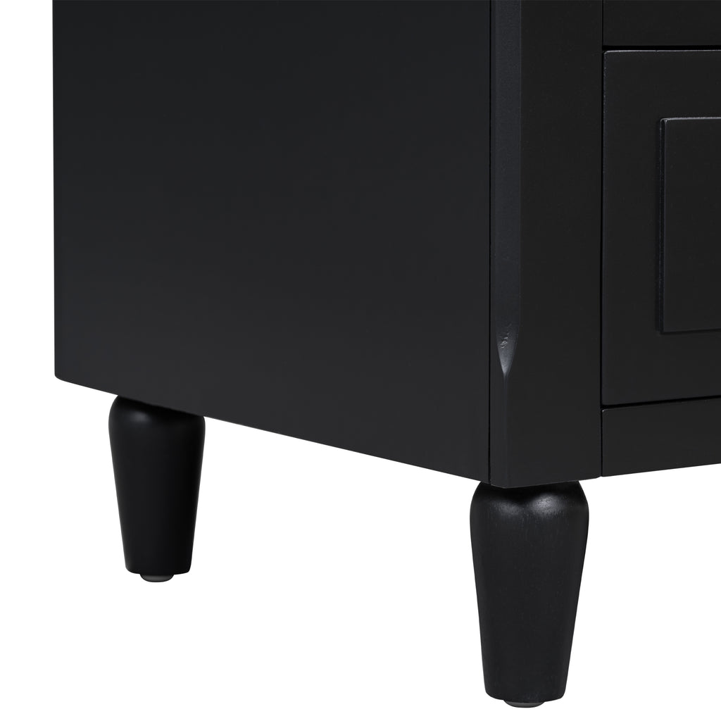 3-Drawer Painted Nightstand – 28-Inch — [variant:N889P444140B] Black image 12