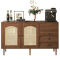 [variant:GA0013N] Country-Style Rattan-Door Sideboard image 1