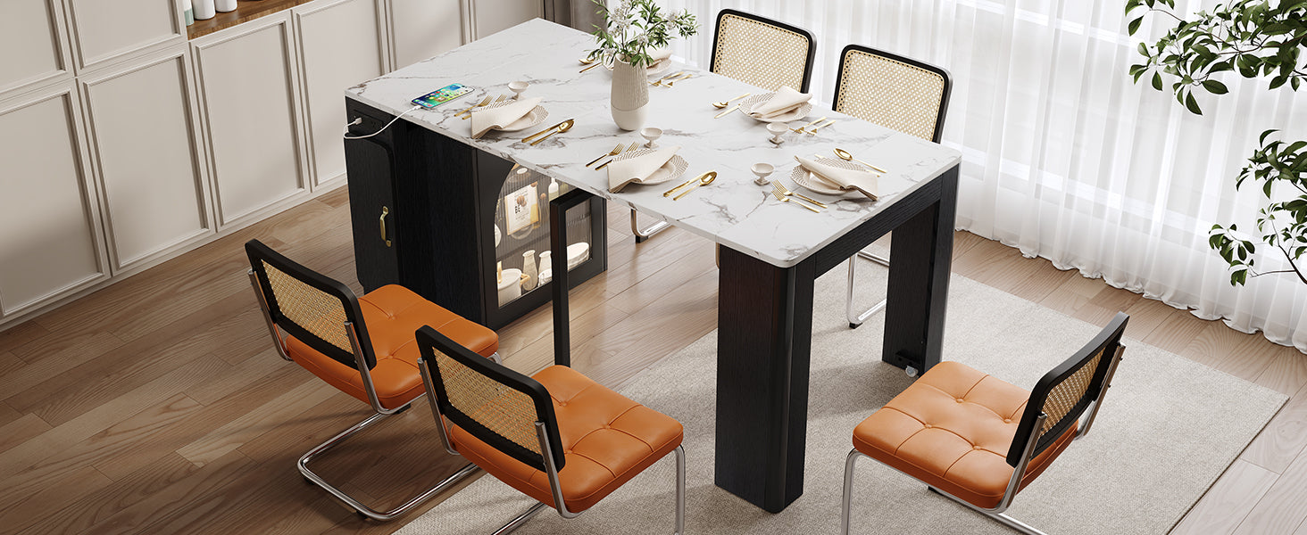[variant:XW000024AAB-CA] Rolling Kitchen Island with Extendable Dining Table image 9