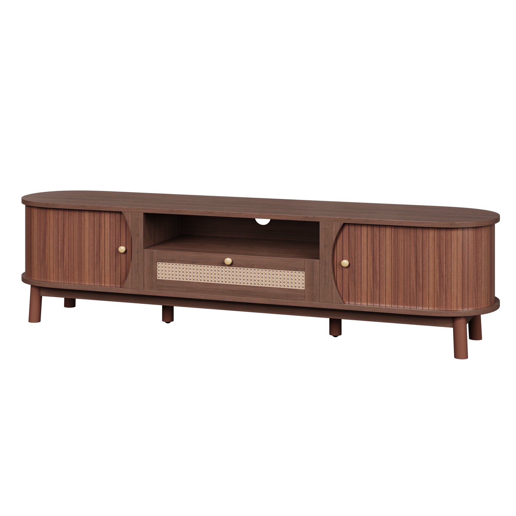 [variant:N875P278398N] Rattan TV Stand with Sliding Door – 65-Inch image 16