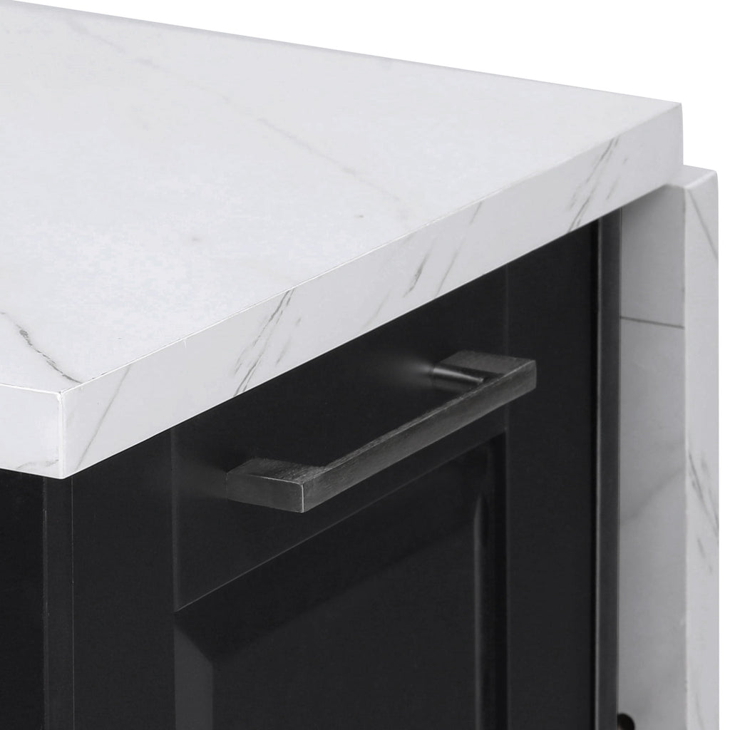 [variant:N853P390045B] Rolling Kitchen Island with Tilt-Out Trash Cabinet – Black, 50.7-Inch image 15