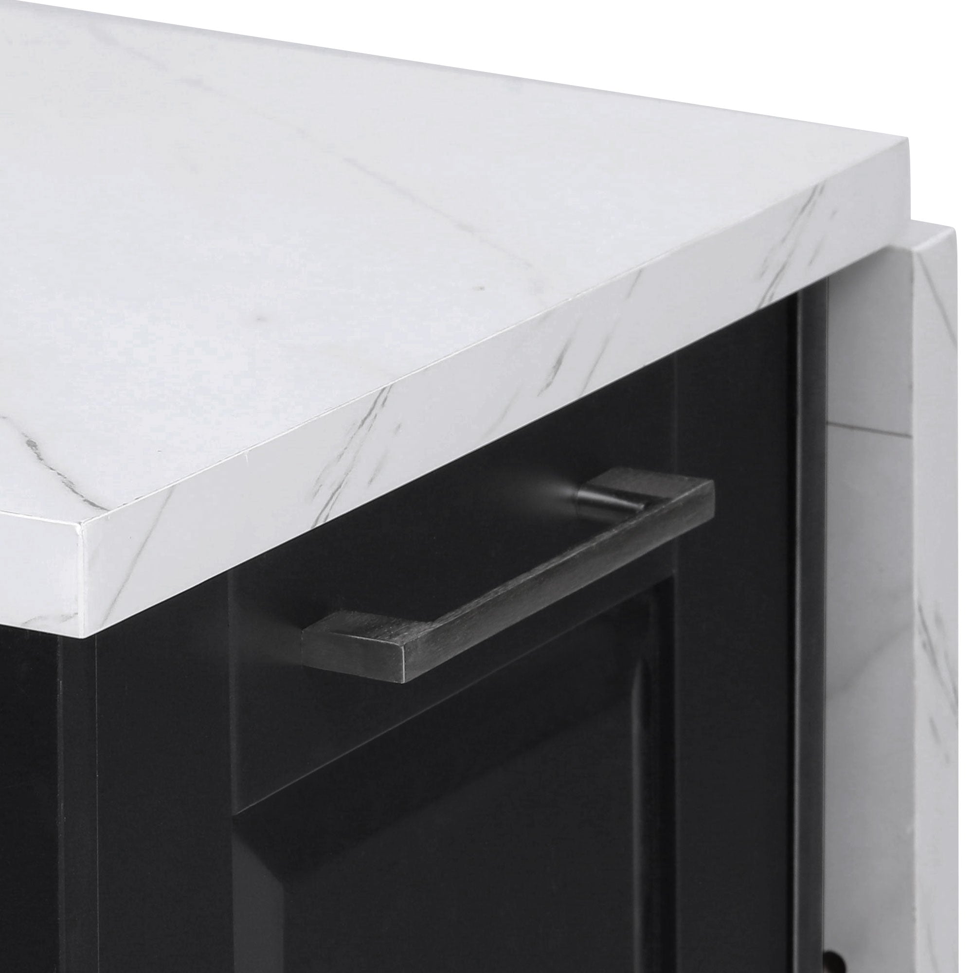 [variant:N853P390045B] Rolling Kitchen Island with Tilt-Out Trash Cabinet – Black, 50.7-Inch image 15
