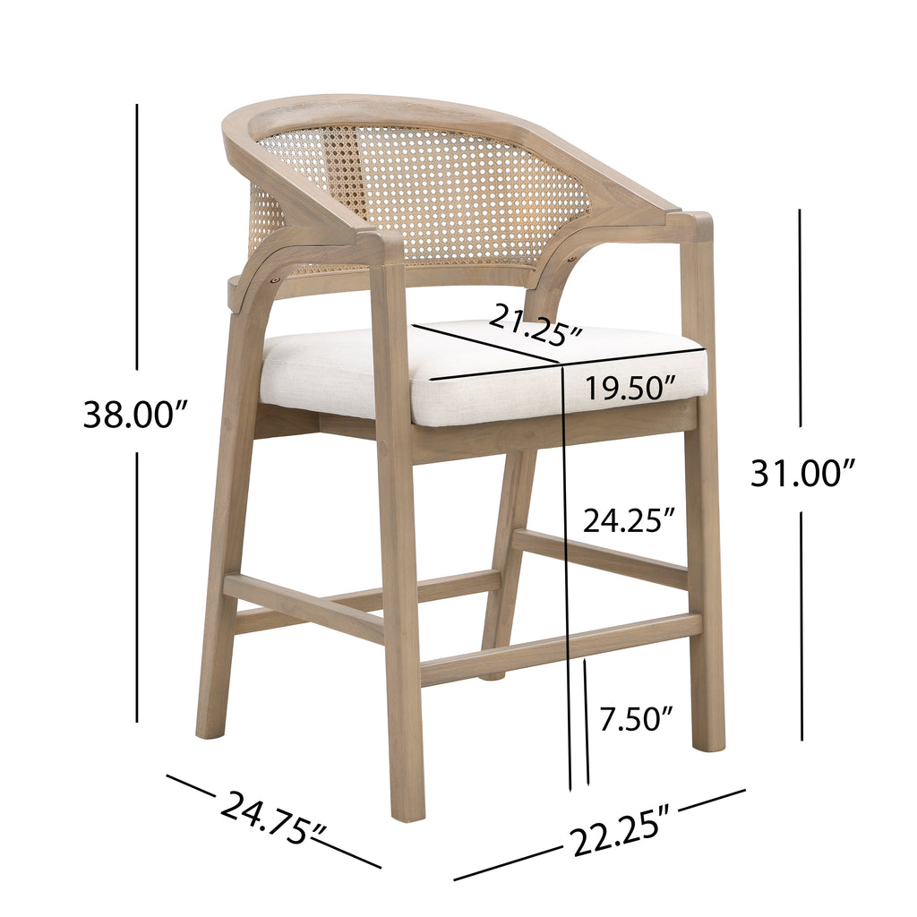 [variant:N872P359330A] Set of 2 Light Ash Rattan Counter Stools image 10