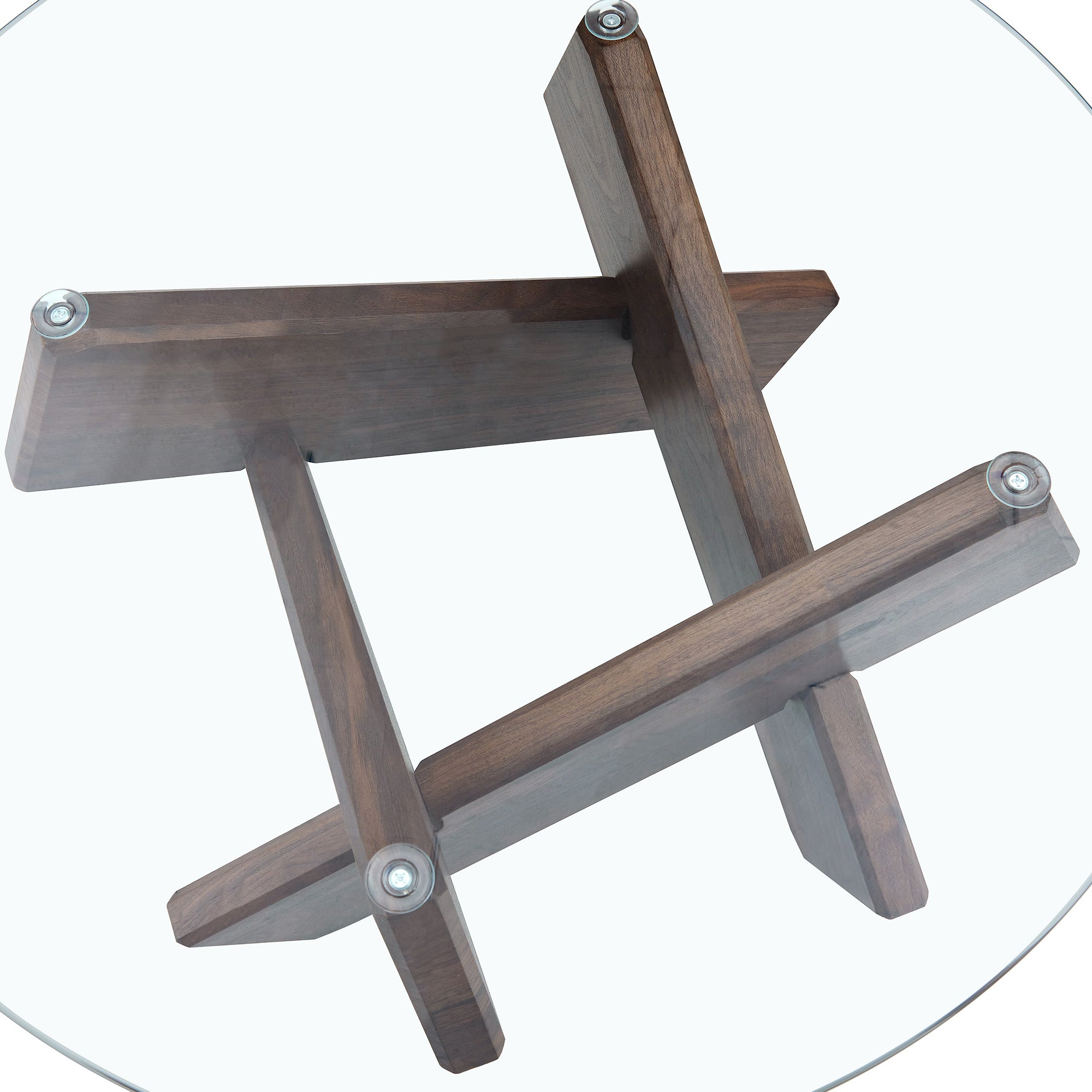 [variant:W3806P404749] Round Glass Coffee Table with Walnut-Finish Base – 33.4-Inch image 23