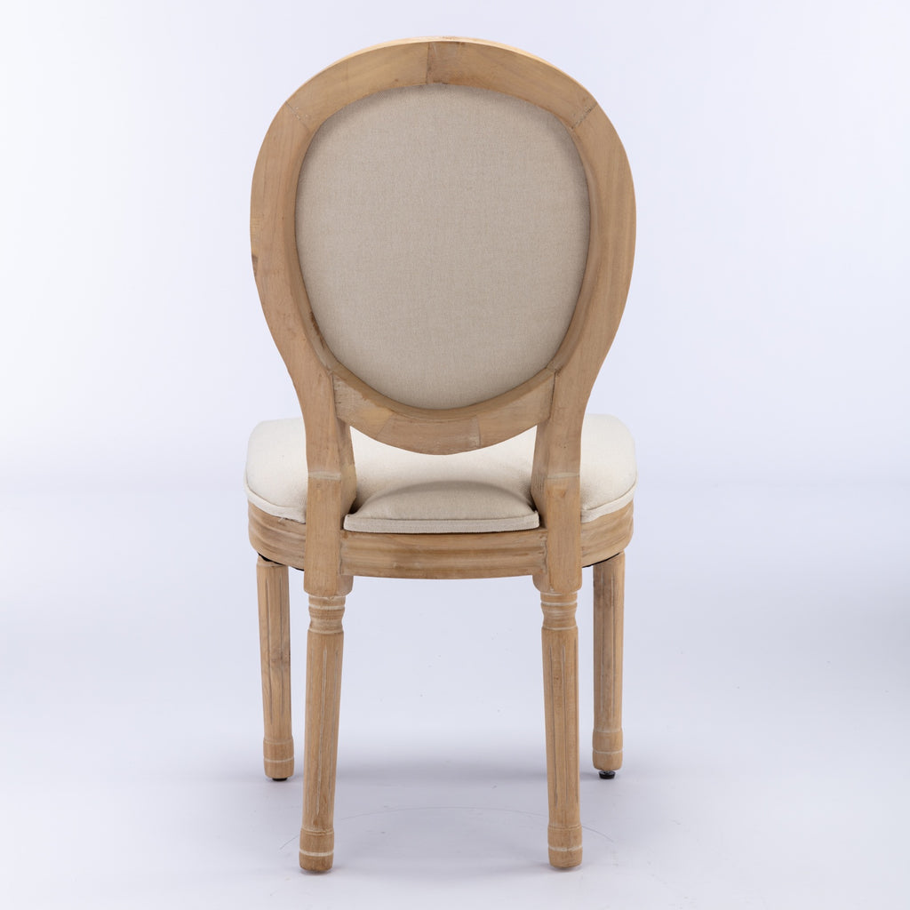 [variant:W5755P474629] Set of 2 French-Style Solid Wood Dining Chairs – Beige image 6