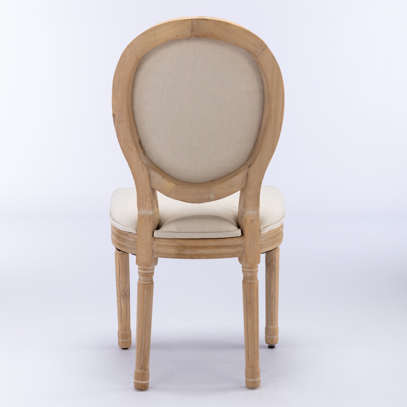 [variant:W5755P474629] Set of 2 French-Style Solid Wood Dining Chairs – Beige image 6