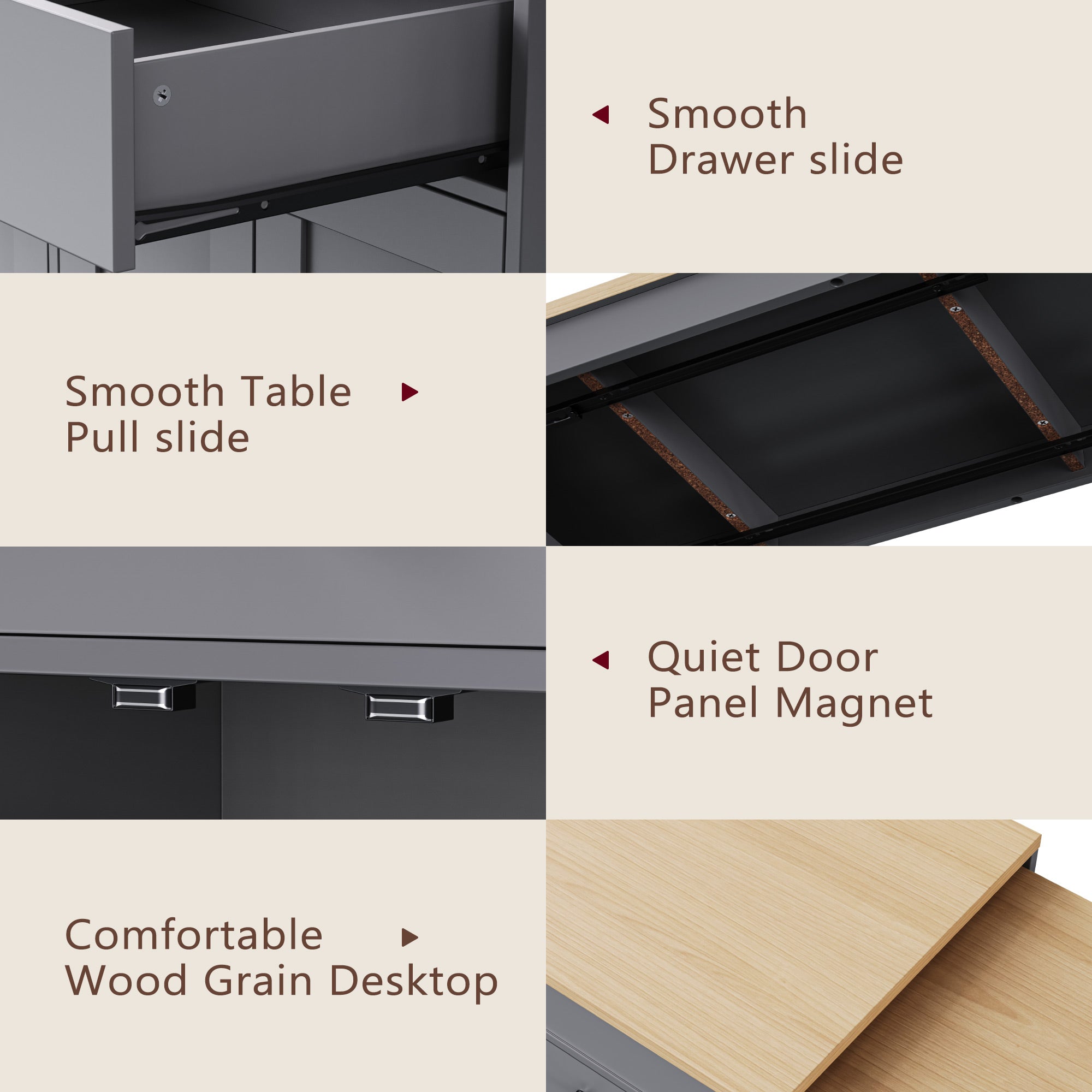 [variant:N853P386264G] Extendable Rolling Kitchen Island with Dining Table – Gray, 74.5-Inch image 23