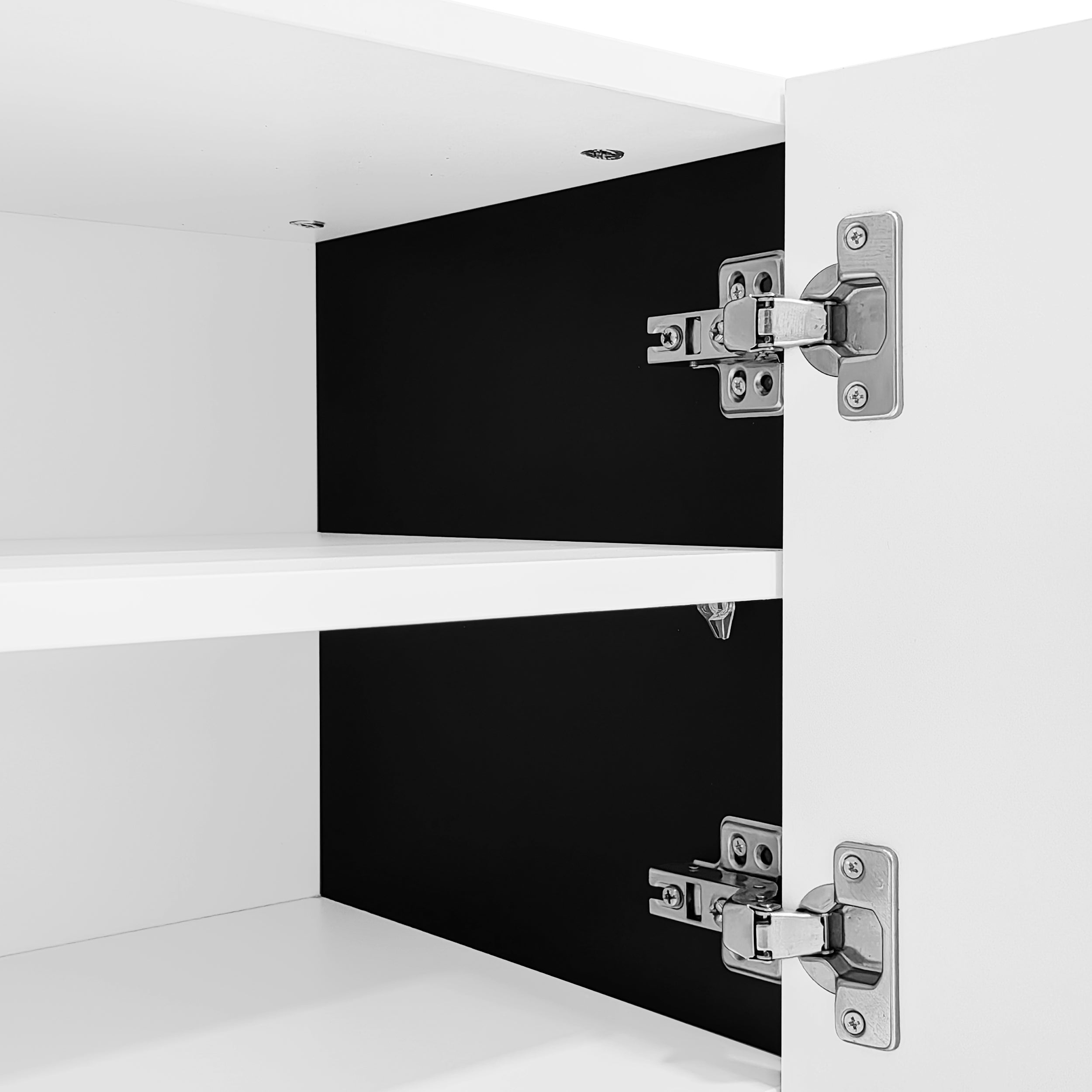 [variant:GA0014S] Modern TV Stand with 3 Doors and 2 Drawers – Black and White image 19