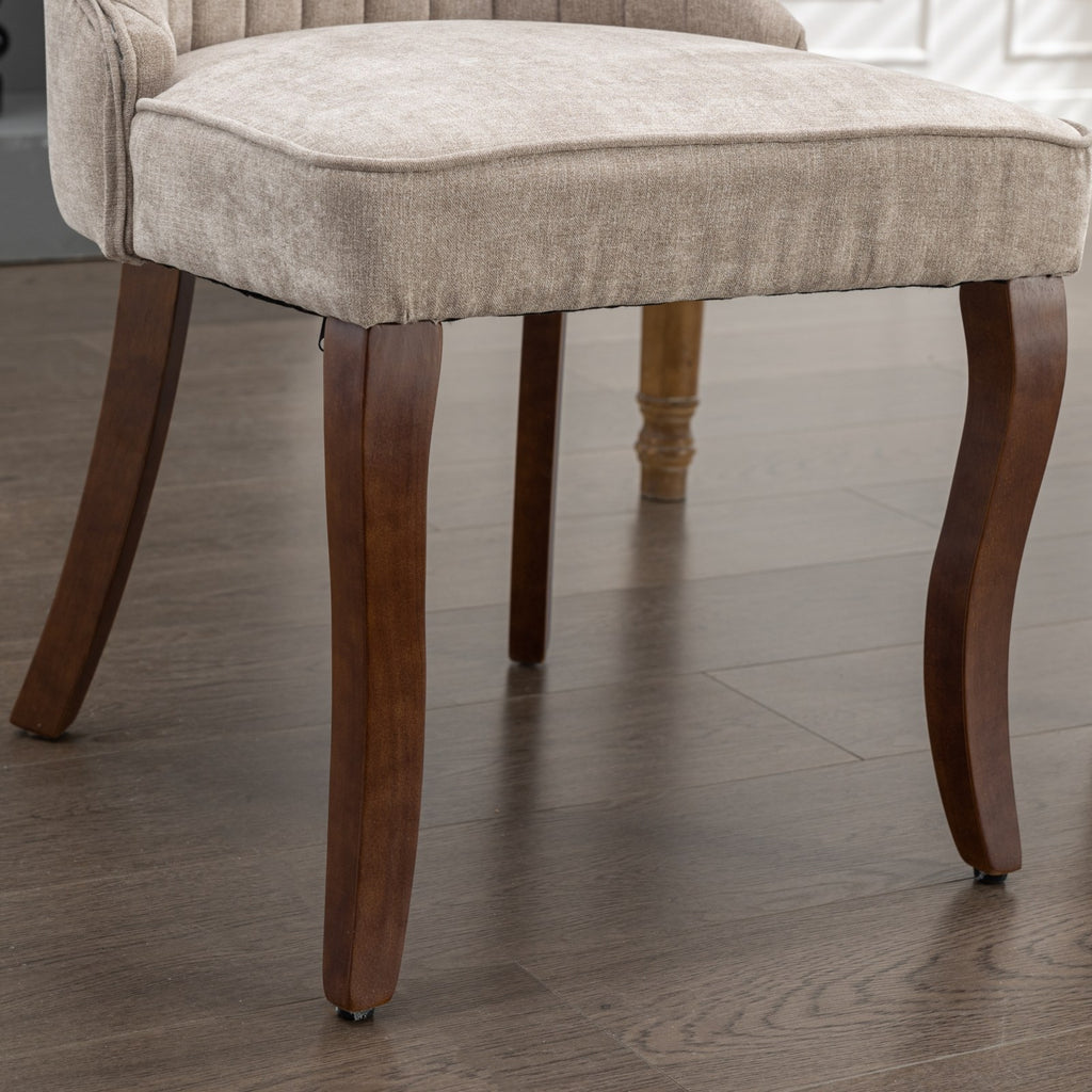 [variant:W5755P474631] Rayon Set of 2 Beige Fabric Dining Chairs image 11