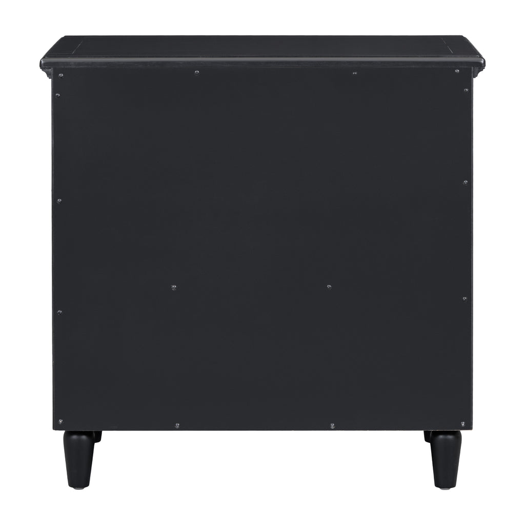 3-Drawer Painted Nightstand – 28-Inch — [variant:N889P444140B] Black image 11