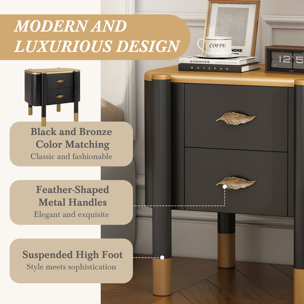 [variant:N856P406687B] Curved 2-Drawer Nightstand with Feather Handles image 4