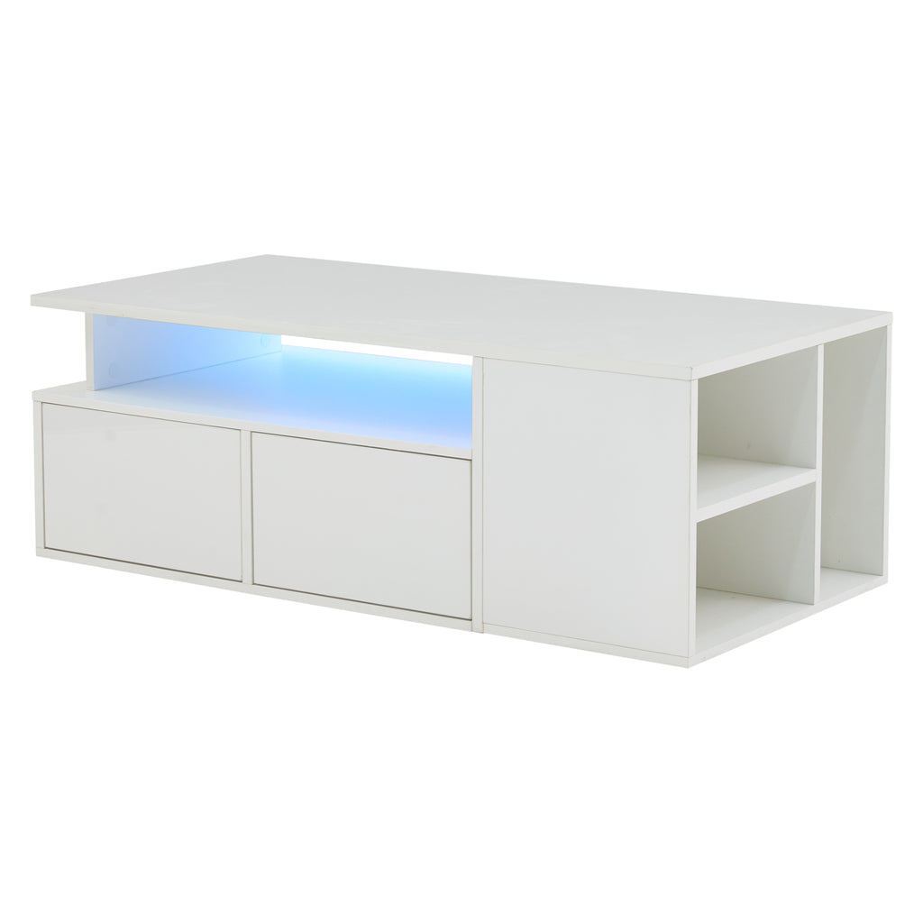 [variant:N892P428788W] High-Gloss LED Coffee Table with Open Storage image 42