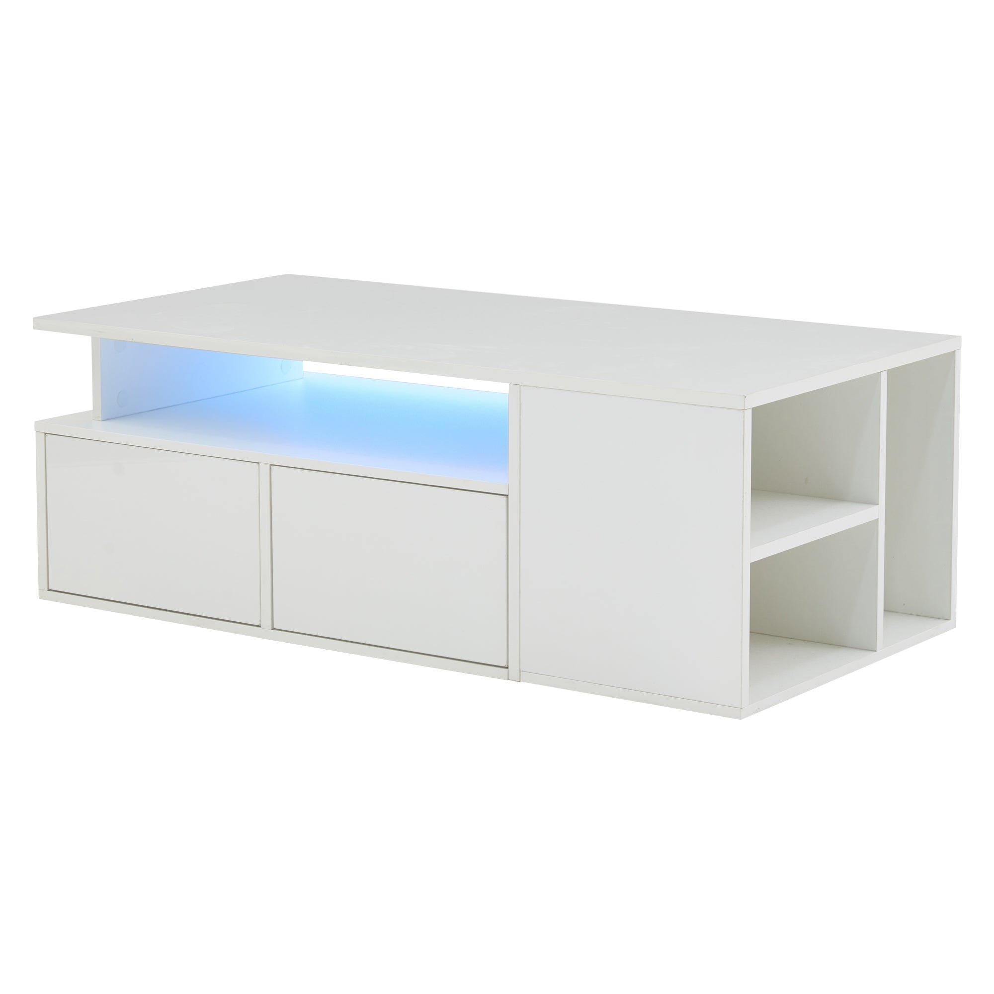 [variant:N892P428788W] High-Gloss LED Coffee Table with Open Storage image 42