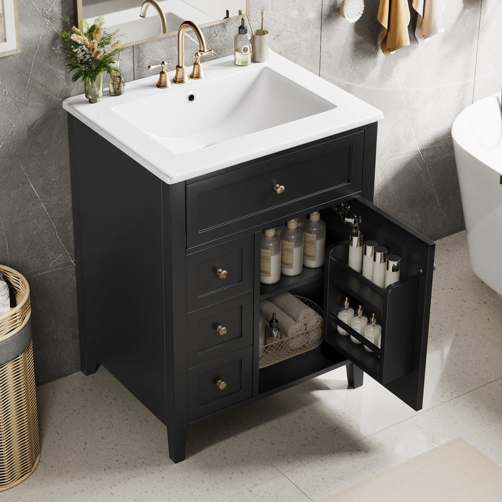 [variant:N725P280631B] Black Bathroom Vanity with Ceramic Sink – 24-Inch image 10
