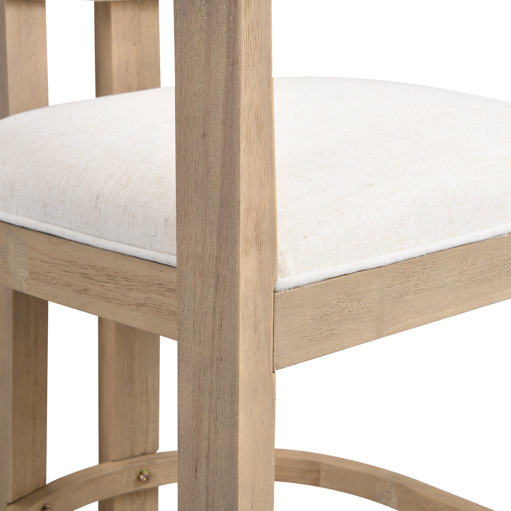 Set of 2 Upholstered Counter Stools — [variant:N872P375625A] Beige,Natural Ash image 11