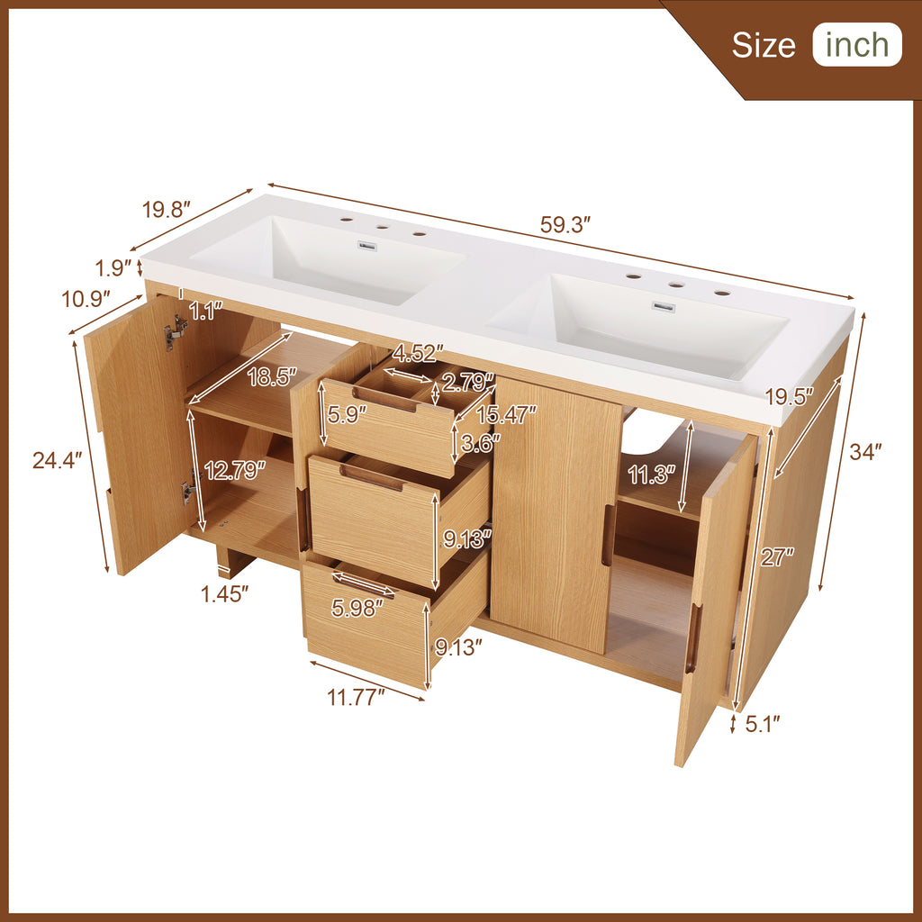 [variant:N848P000022N] Double-Sink Bathroom Vanity with SMC Sink – 59.3-Inch image 9