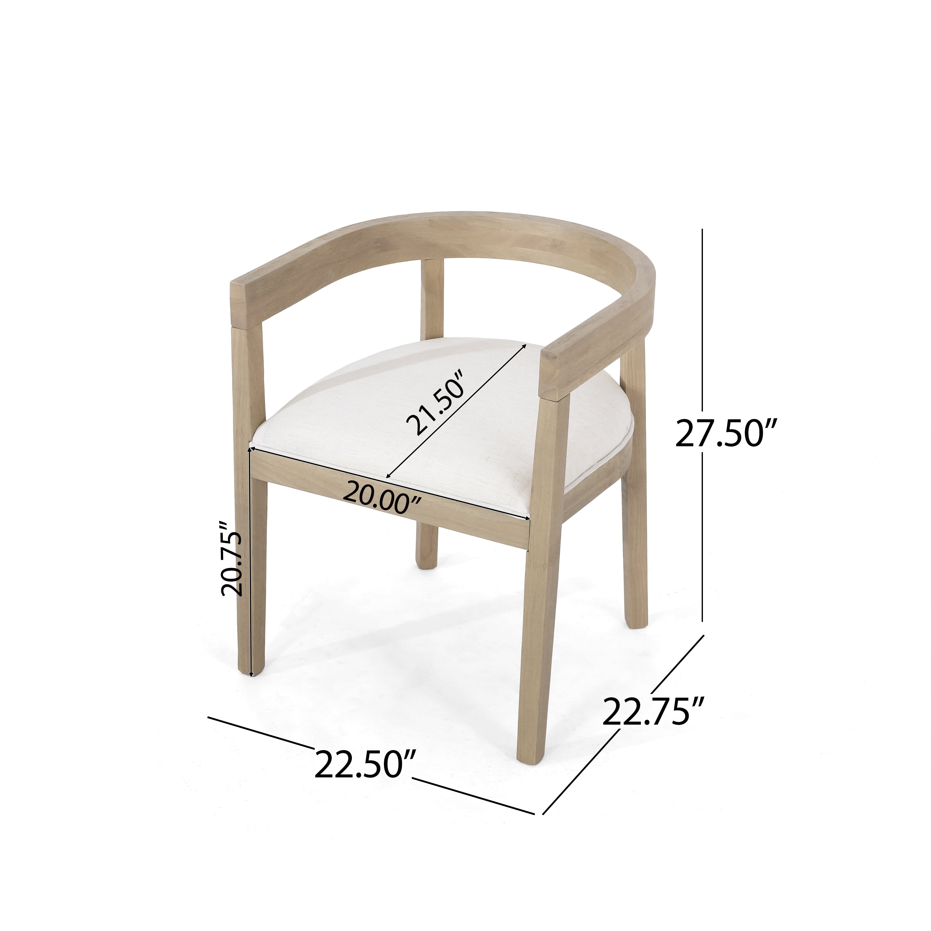 [variant:N872P268260A] Set of 2 Modern Beige Upholstered Dining Armchairs image 10