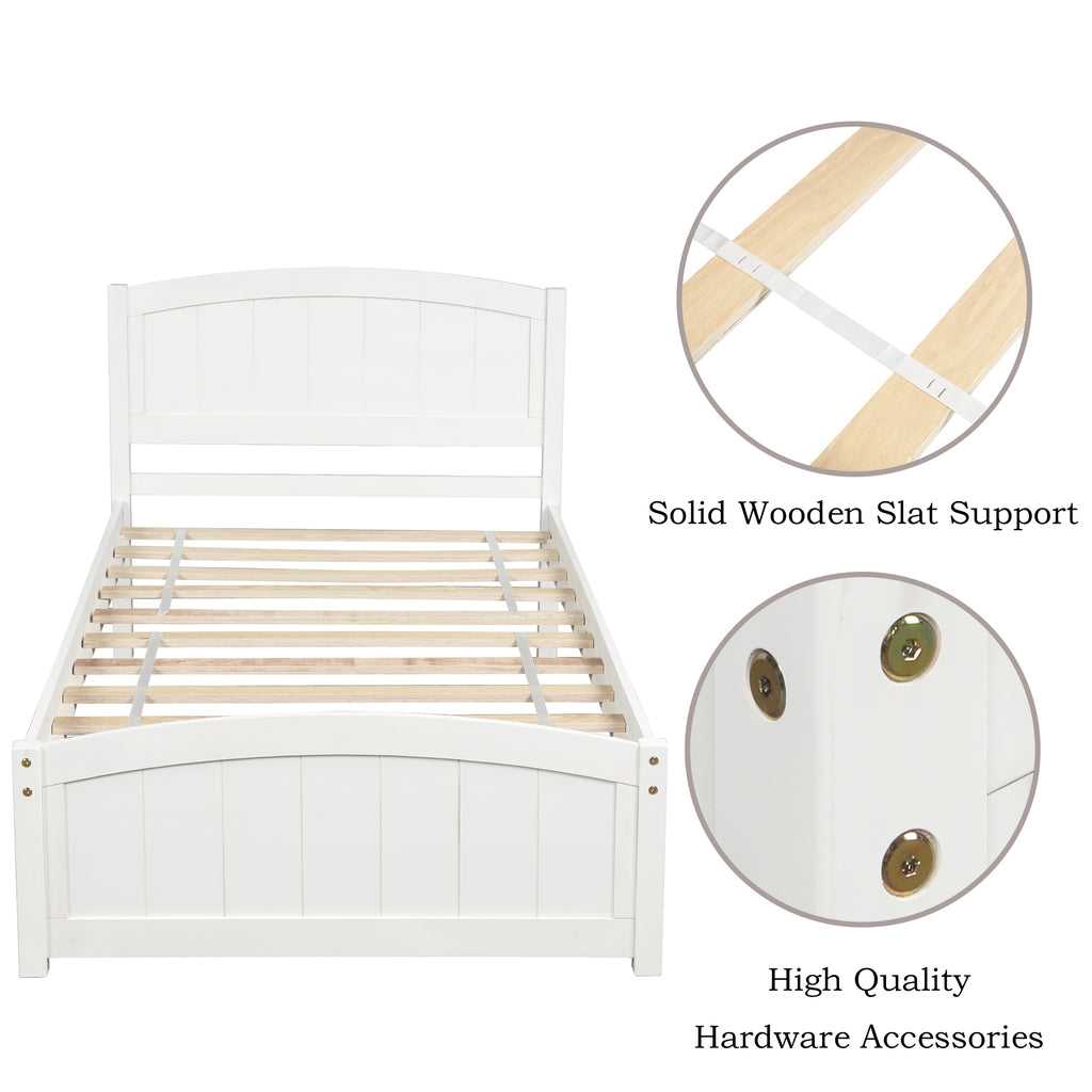 [variant:N850P475815K] Twin Platform Bed with Headboard and Footboard – White image 9