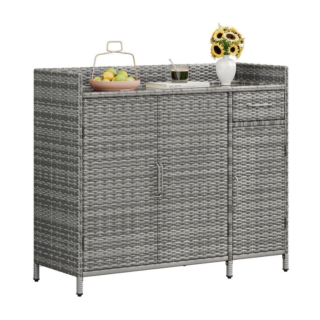 [variant:N853P387142G] Wicker Outdoor Storage Bar Cabinet – 47.5-Inch image 21