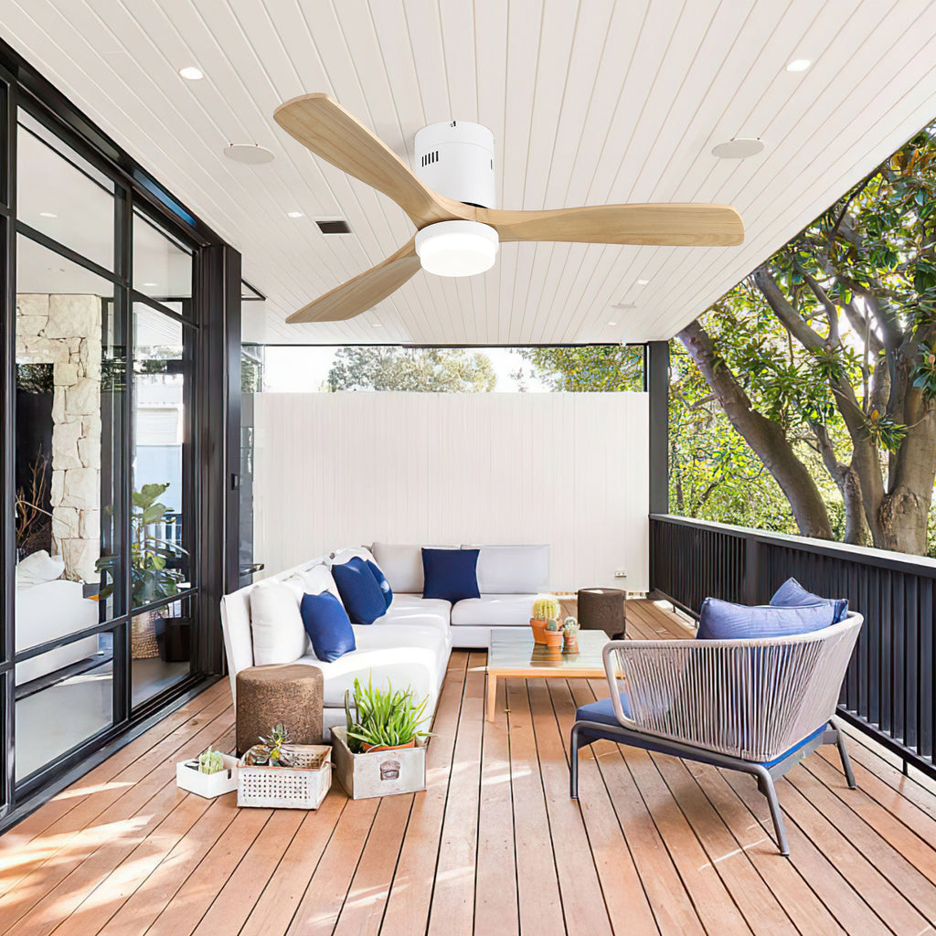 [variant:W5691P514937] Matte White Flush-Mount Ceiling Fan with Light – 52-Inch image 2