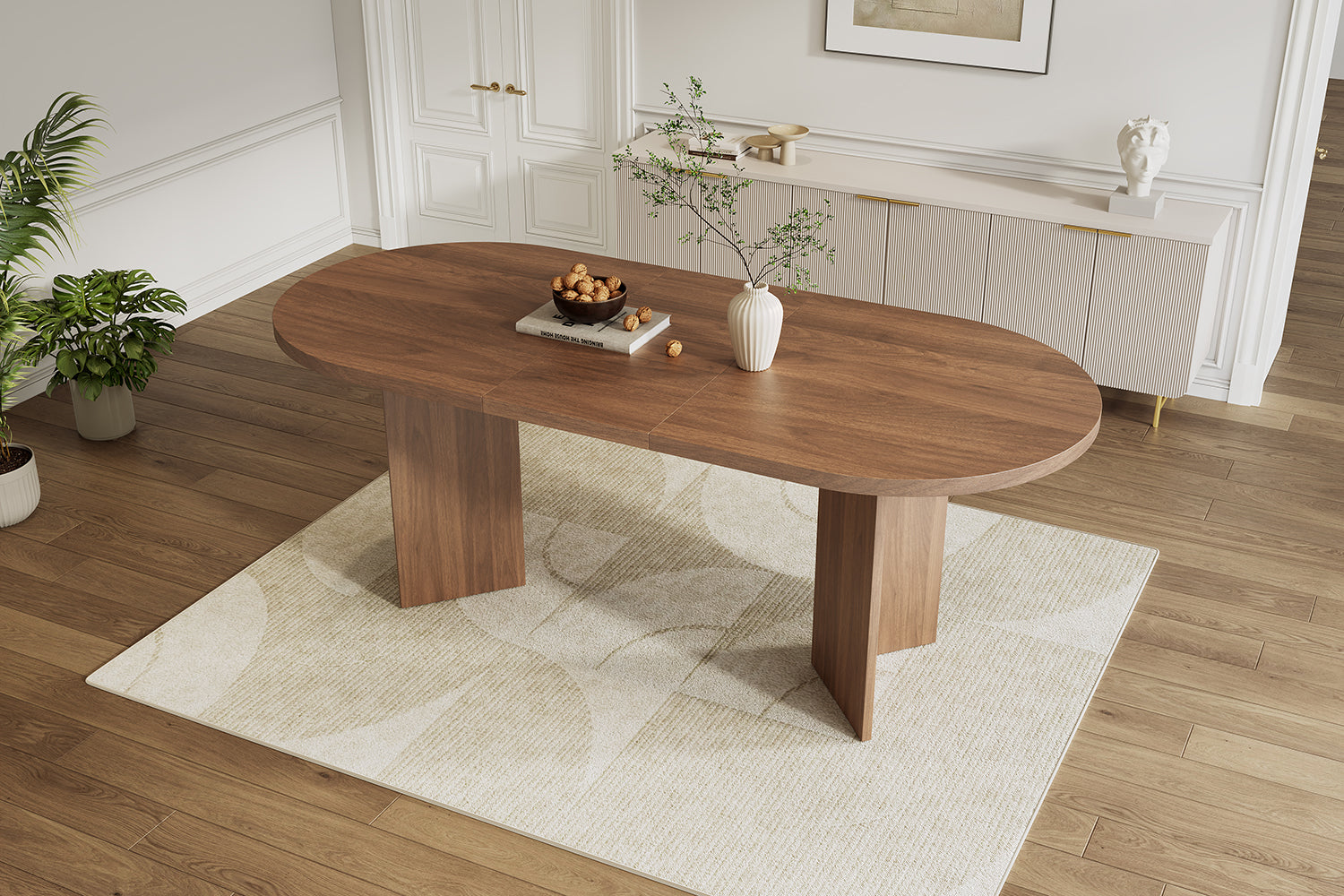 [variant:N859P472961A] Oval Walnut Dining Table – 79-Inch image 16