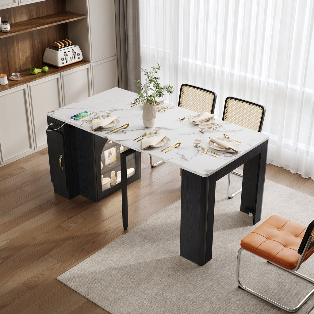 [variant:XW000024AAB-CA] Rolling Kitchen Island with Extendable Dining Table image 15