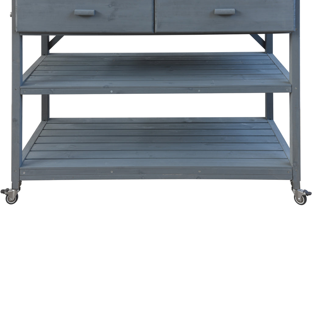 [variant:N853P386121G] Rolling Outdoor Potting Bench with Stainless Steel Top image 8