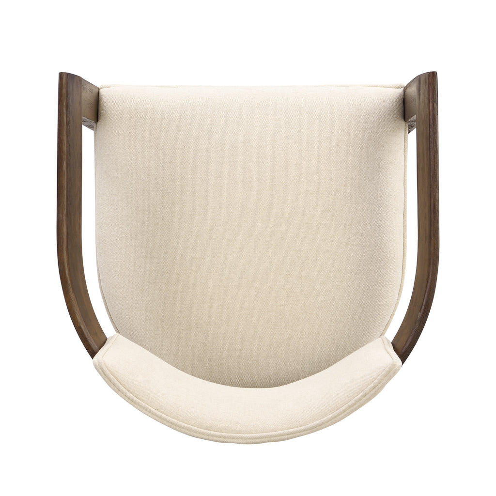 Set of 2 Upholstered Counter Stools — [variant:N872P375625T] Beige,Walnut image 2