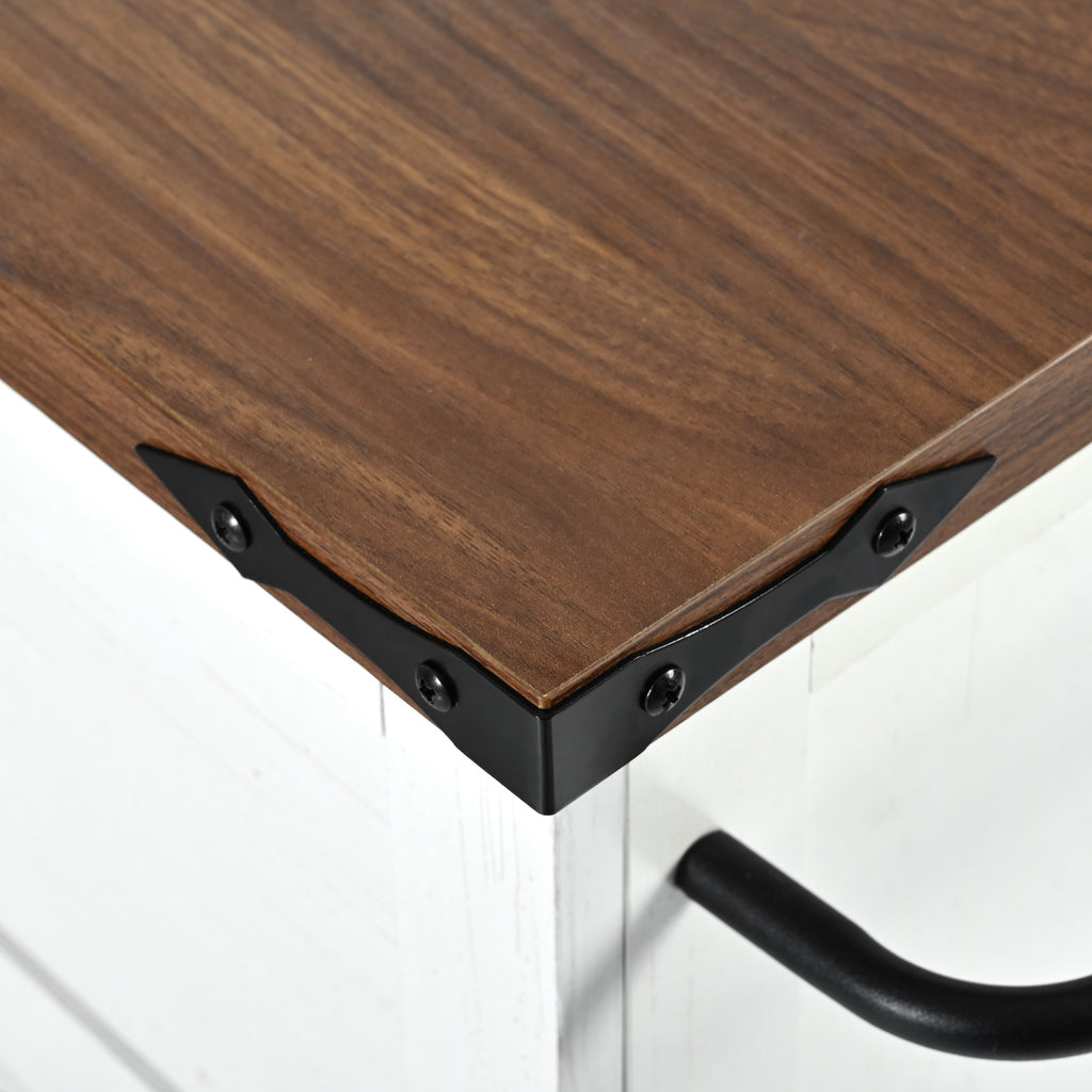 [variant:N853P379579W] Farmhouse Rolling Kitchen Island with Drop Leaf – White, 54.5-Inch image 46