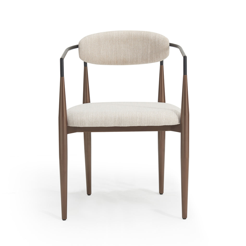 [variant:N872P280326H] Set of 2 Beige Upholstered Metal Dining Chairs image 3